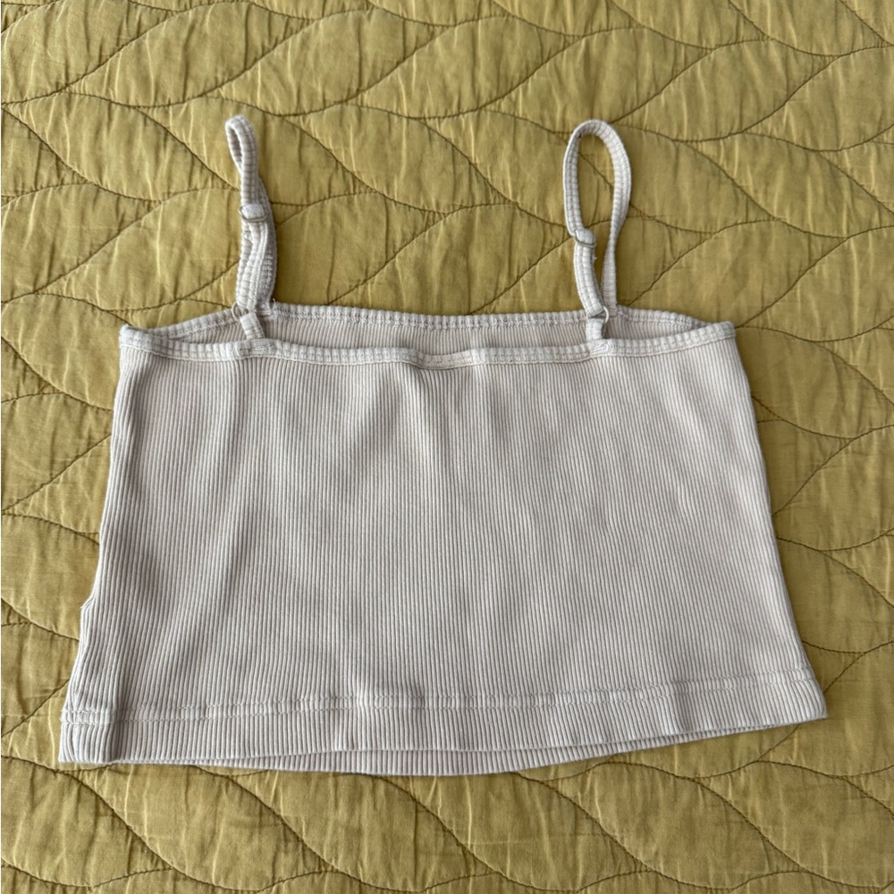 Nike Light Beige Ribbed Crop Top - Picture 4 of 8